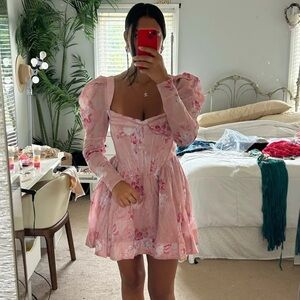 NWT Bardot EVERMORE FLORAL MINI DRESS IN SOFT PINK floral